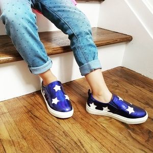 Kids Metallic Star Slip-On Shoe